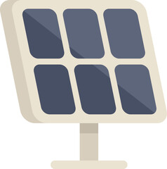 Canvas Print - Simple icon of a solar panel converting sunlight into electricity, symbolizing renewable energy