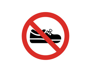 Wall Mural - no shoes or no boot icon sign