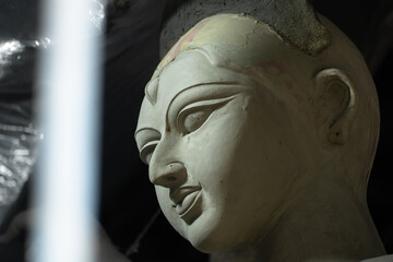 clay statue of hindu goddess durga idol from kumartuli	
