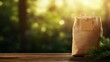 © pattaphorn - Rustic Bag on Table with Nature Background