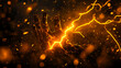 © PixelsHunter - Hand illuminated by electric sparks, symbolizing power and energy on a dark background.