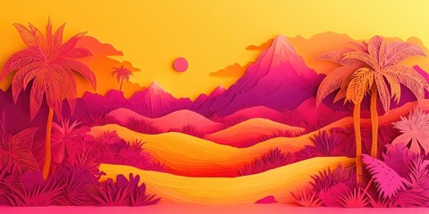 Poster - Mountain Desert Landscape, Mountain Desert Scenery