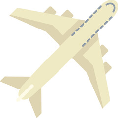 Sticker - Large passenger airplane flying in blue sky, aerial view, travel and tourism concept