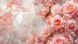 © Nayyab - Luxurious marble texture featuring beautiful pink flower pattern – elegant rose floral background perfect for celebrations and custom text insertion
