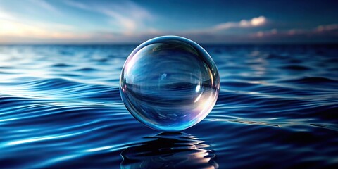 Wall Mural - dark blue water background with bubbles