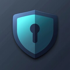 Modern security icon featuring a shield and lock symbol on a dark background.