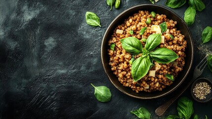 Fresh veg buckwheat w/ cheese & basil