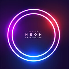 Wall Mural - trendy round neon beam background with vibrant effect