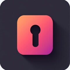 Stylish lock icon with gradient color, perfect for security and privacy concepts, on a dark background.