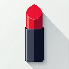 Stylish red lipstick on a light background, perfect for beauty and fashion concepts.