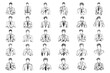 © morspective - Bundle Line Art Elegant Suit Man Corporate Pose Photo Art man in a business suit Illustration Hand Drawn Clipart