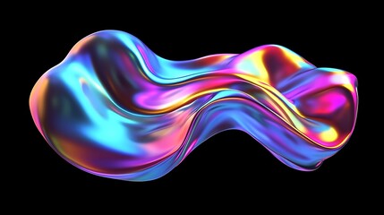 Abstract Iridescent Fluid Shape Design