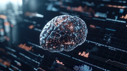 Artificial Intelligence Brain  Futuristic Technology Concept  Data Analysis
