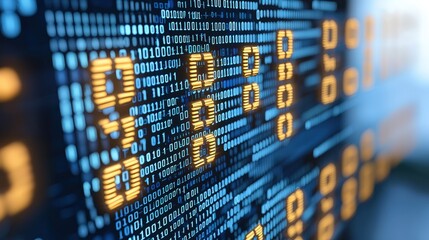 Futuristic Digital Binary Code Background   Technology Data Pattern