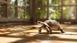 © fourtakig - Tortoise Slowly Making Its Way Across a Room