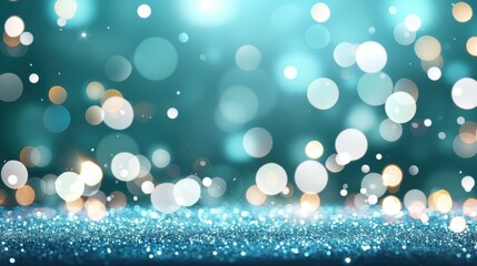 Sticker - A stunning blue scenery illuminated by twinkling lights, evoking a sense of wonder and celebration in the night.