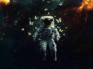 Wall Mural - astronaut in space