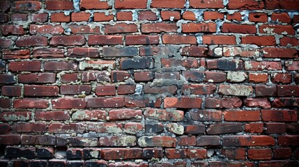 Canvas Print - Weathered Red Brick Wall Texture Background