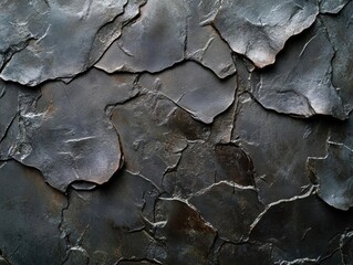 Canvas Print - Dark Cracked Stone Texture: A Close-Up of Rough and Rugged Surface