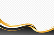 © DISTROLOGO - Luxurious wavy Black and gold vector background for sophisticated header and footer decorations.