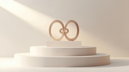 Wall Mural - Infinity Symbol on a Minimalist White Platform