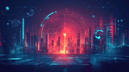 Wall Mural - a data technology background for climate tech, with visual representations of global data on climate