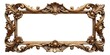 © Sayfar - Empty antique frame in golden bronze with art nouveau style detail, isolated on white background