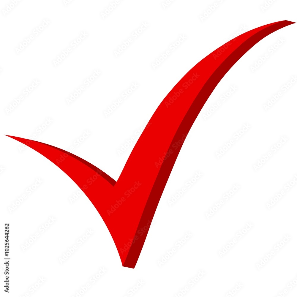 3d red check mark, red check mark, check mark, red check mark isolated ...