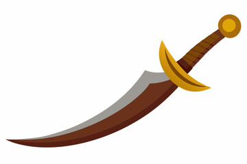 Pirate sabre icon in cartoon style isolated on white background.