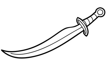 Pirate sabre icon in cartoon style isolated on white background.