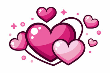 Sticker - Unique cute four special love heart flat design icon