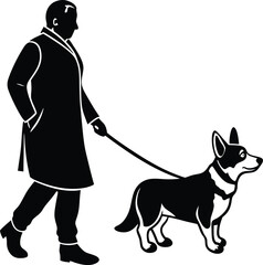 Wall Mural - person with a dog