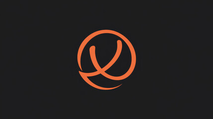 Orange Letter X Logo on Black Background