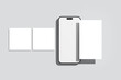 © muhammad - mobile with social media post mockup blank