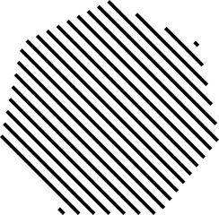 Heptagon striped object shape design element vector