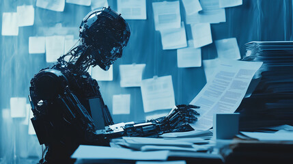 Wall Mural - artificial intelligence in document analysis, the role of artificial intelligence in document analys