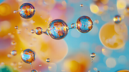 Wall Mural - Colorful liquid bubbles