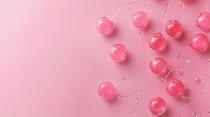 Poster - pink heart with bubbles