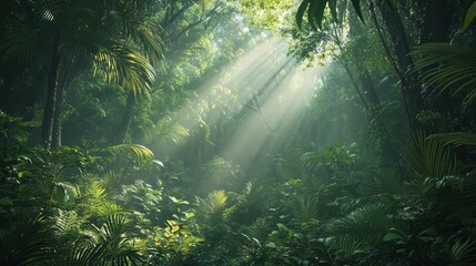 an altered rainforest ecosystem with disappearing species and extreme weather patterns reshaping the