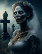 © Antonio ciero - retrato de una novia cadáver que provoca terror en un cementerio