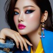 © aleksandr - K Pop Idol Bold graphic eyeliner bright eyeshadows and a glossy