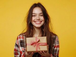 woman with gift box