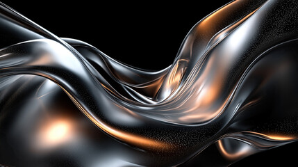 liquid metal abstraction on black background