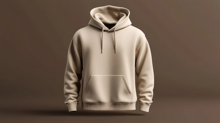 Sticker - Beige Hoodie on Neutral Background.
