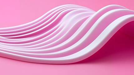 Abstract pink and white wavy shapes on a pink background.