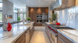 © Phunnada - A minimalist luxury condo kitchen with marble countertops, stainless steel appliances, and modern decor elements