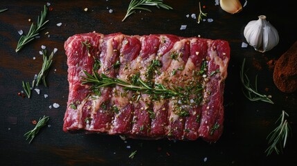 Sticker - Raw Beef Ribs with Herbs and Seasonings