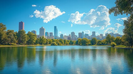 Chicago Skyline from the Park