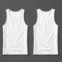 white blank tank top mockup on grey background