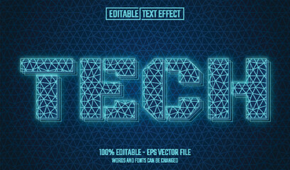 Wall Mural - tech editable text effect